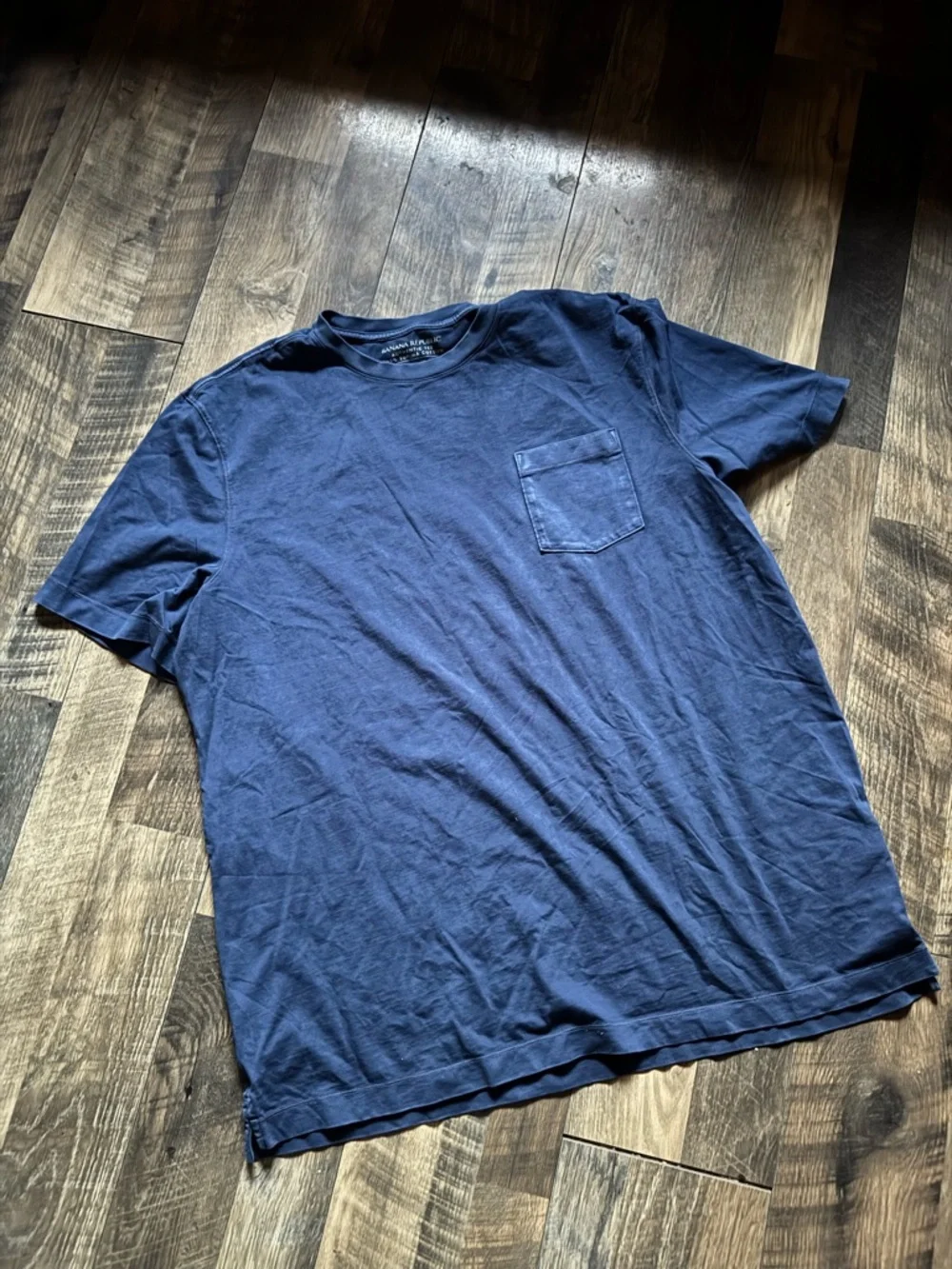 Banana Republic Supima Cotton Navy Short-Sleeve Pocket Tee